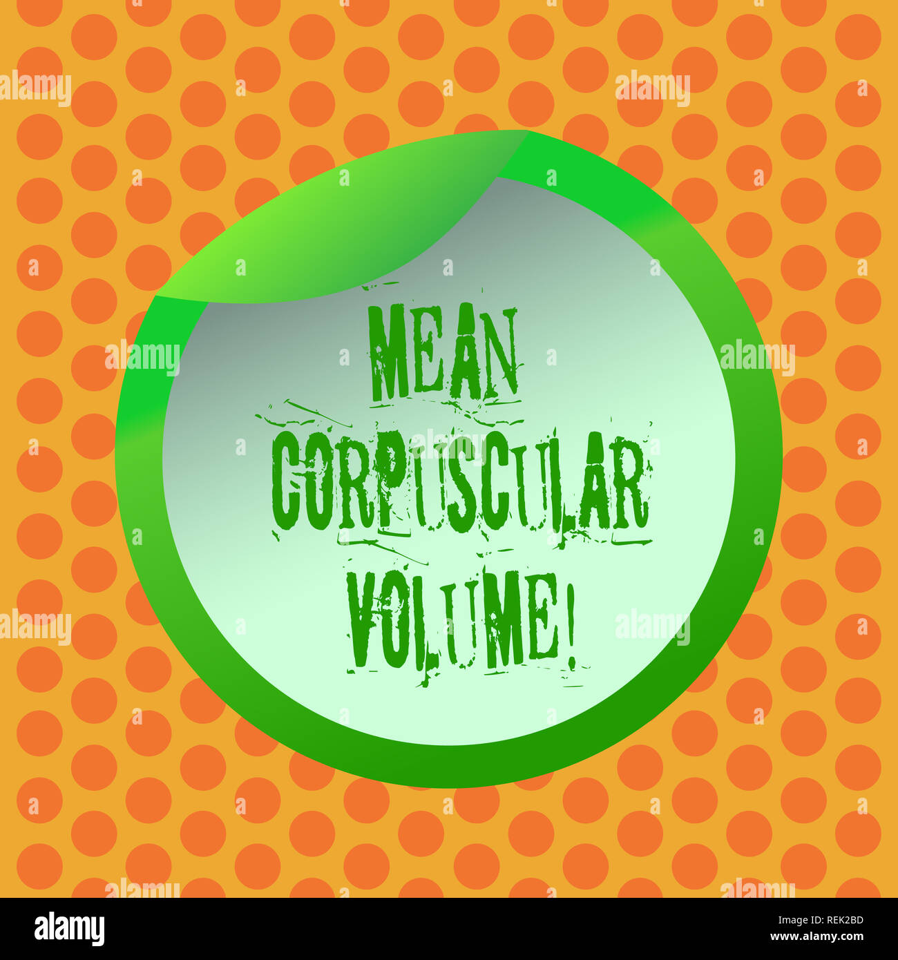 Writing note showing Mean Corpuscular Volume. Business photo showcasing