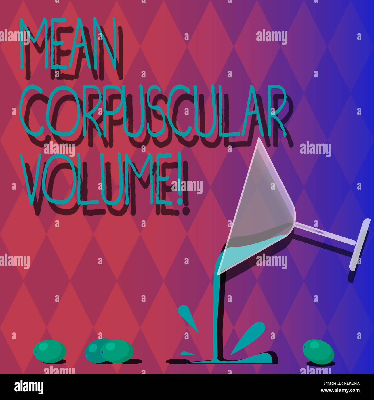 Handwriting text Mean Corpuscular Volume. Concept meaning average