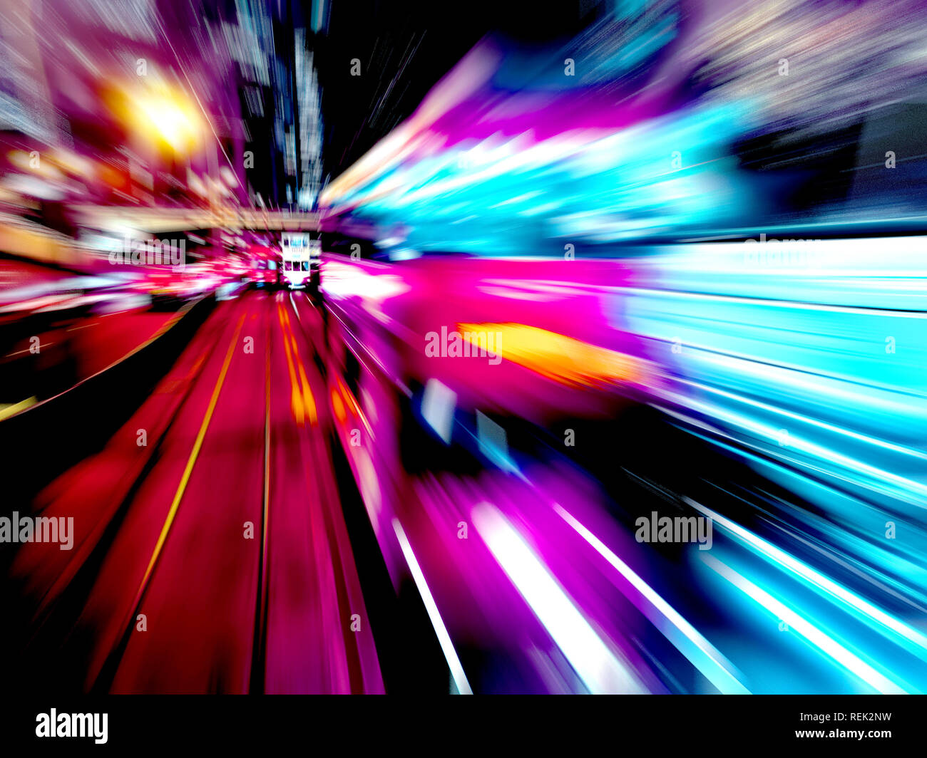 Colorful city traffic light trails hi-res stock photography and images ...
