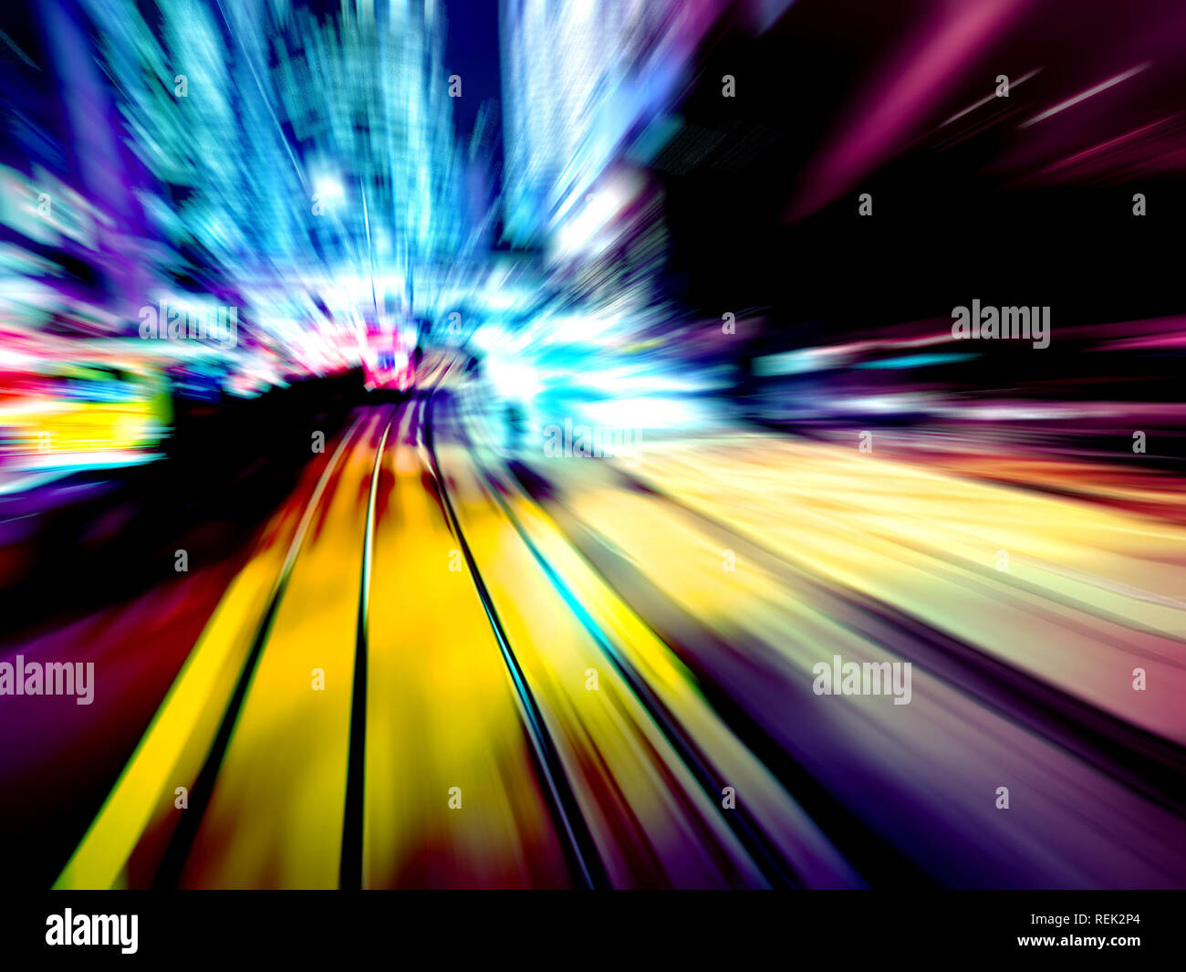 Colorful city traffic light trails hi-res stock photography and images ...