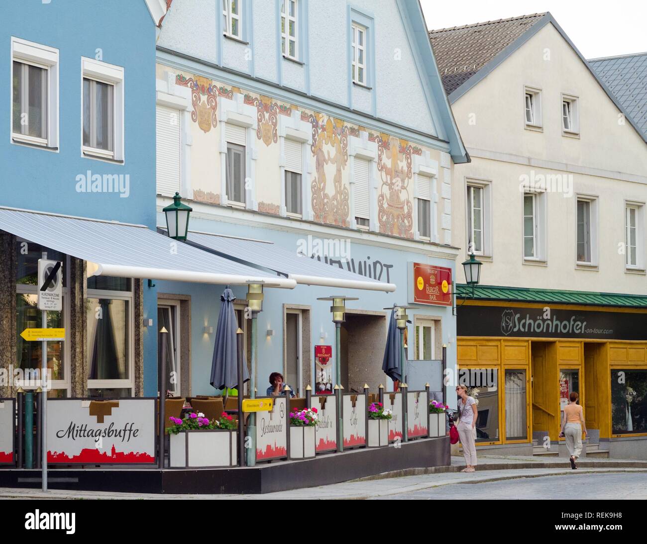 The picturesque town of Grein, Austria. Stock Photo