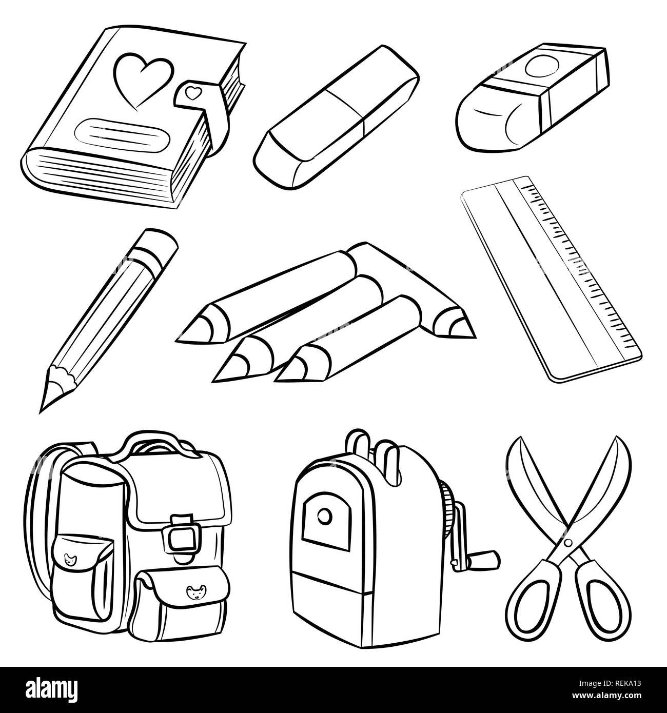 https://c8.alamy.com/comp/REKA13/welcome-back-to-school-classroom-supplies-set-for-coloring-book-education-concept-hand-drawn-vector-illustration-REKA13.jpg