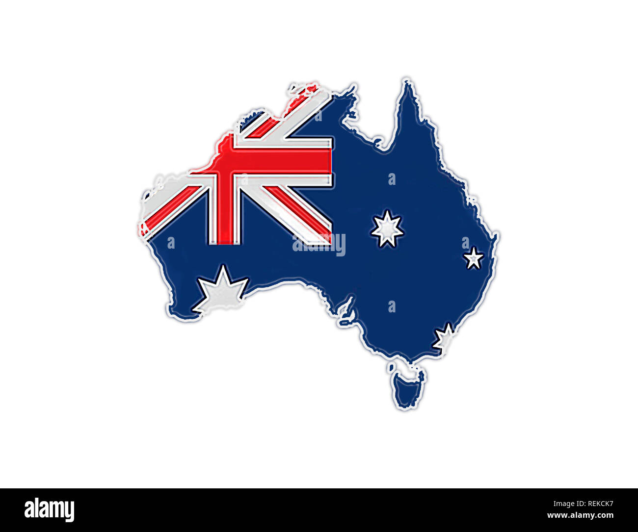 Australia Map And Flag Map And Flag Of Australia. White Background Stock Photo - Alamy