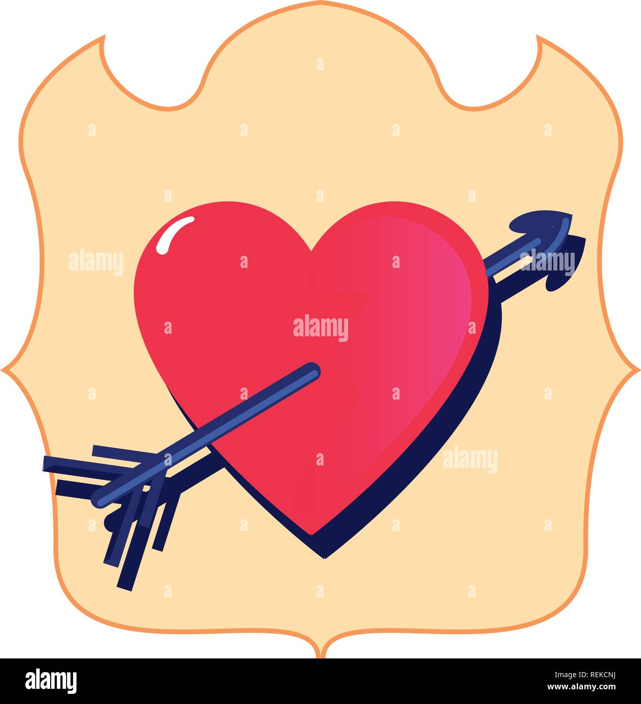 heart arrow love happy valentines day vector illustration Stock Vector ...