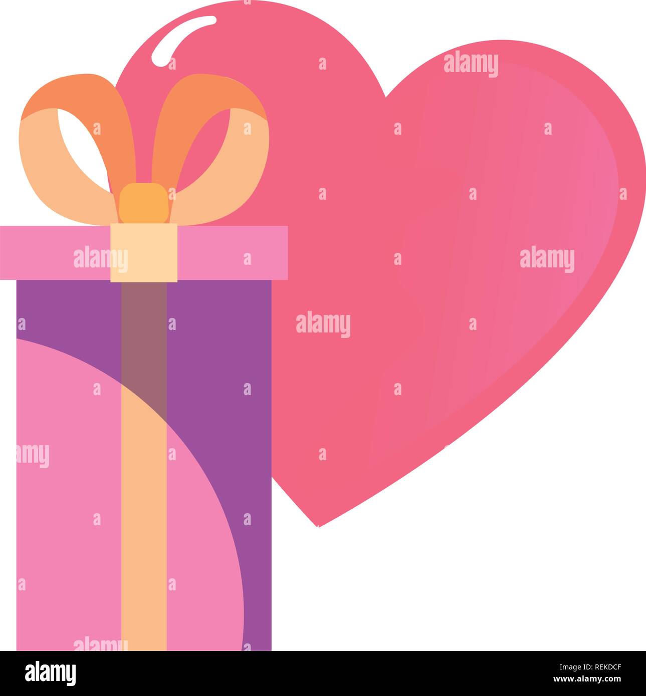 gift box heart happy valentines day vector illustration Stock Vector ...