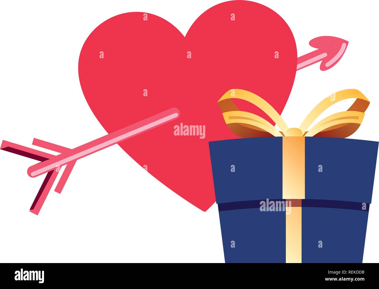 gift box heart happy valentines day vector illustration Stock Vector ...
