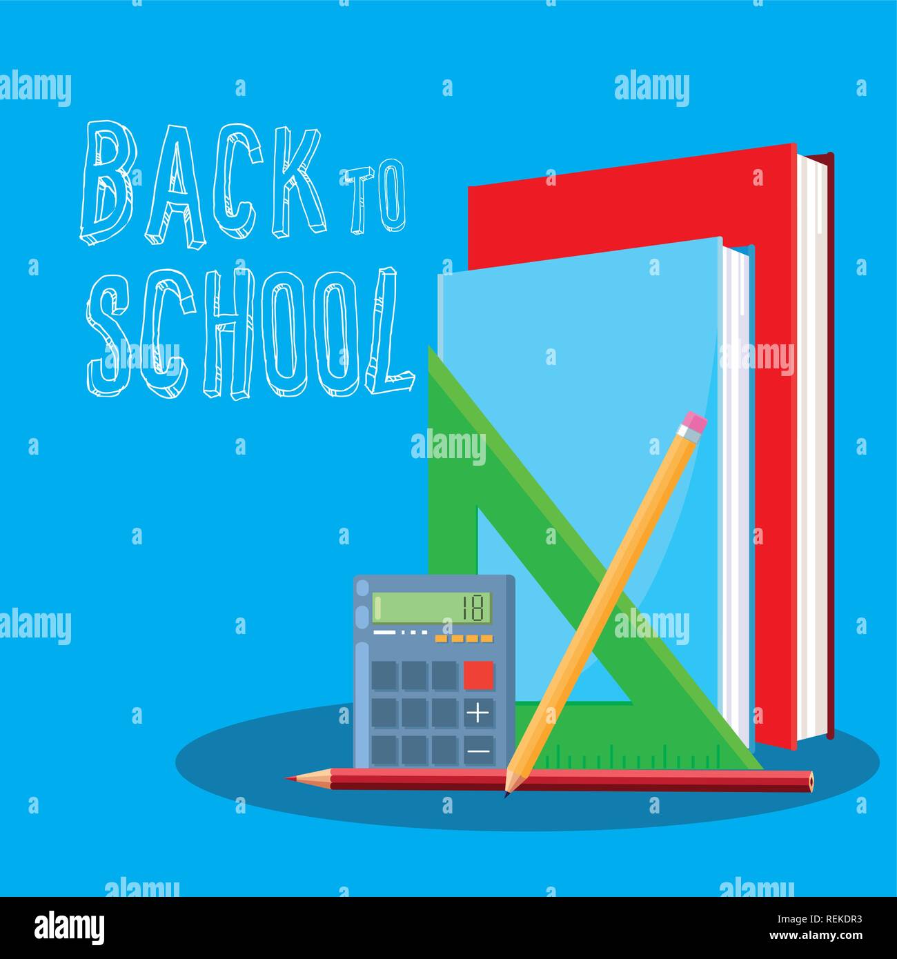 back to school books and supplies vector illustration design Stock ...