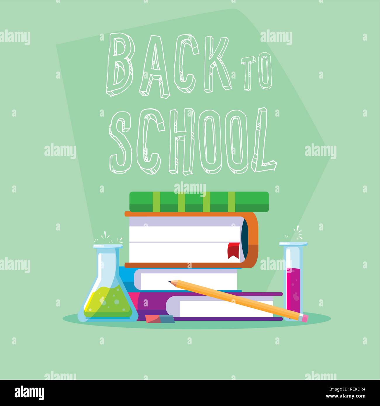 back to school books and supplies vector illustration design Stock ...