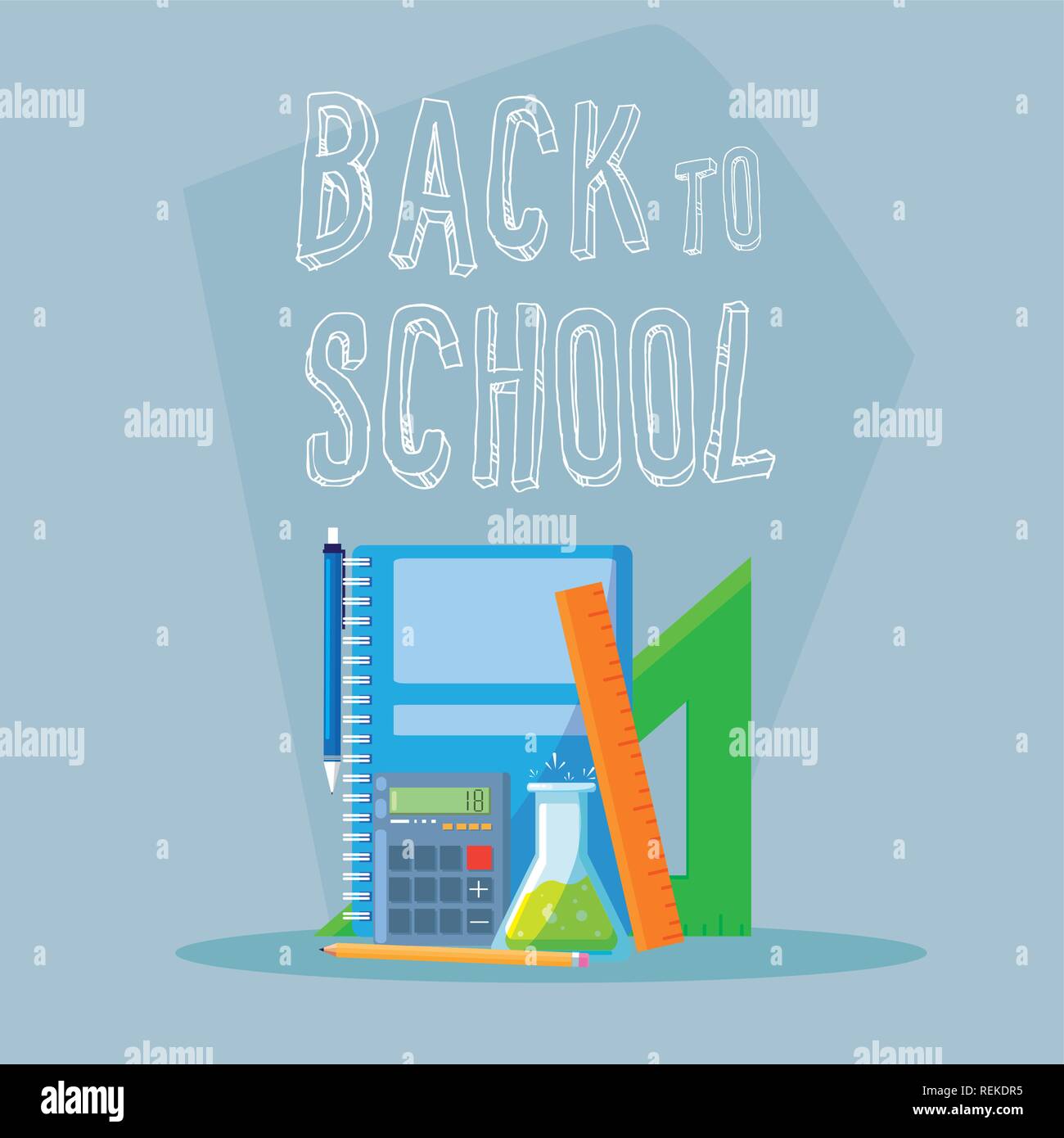 back to school set items vector illustration design Stock Vector Image ...