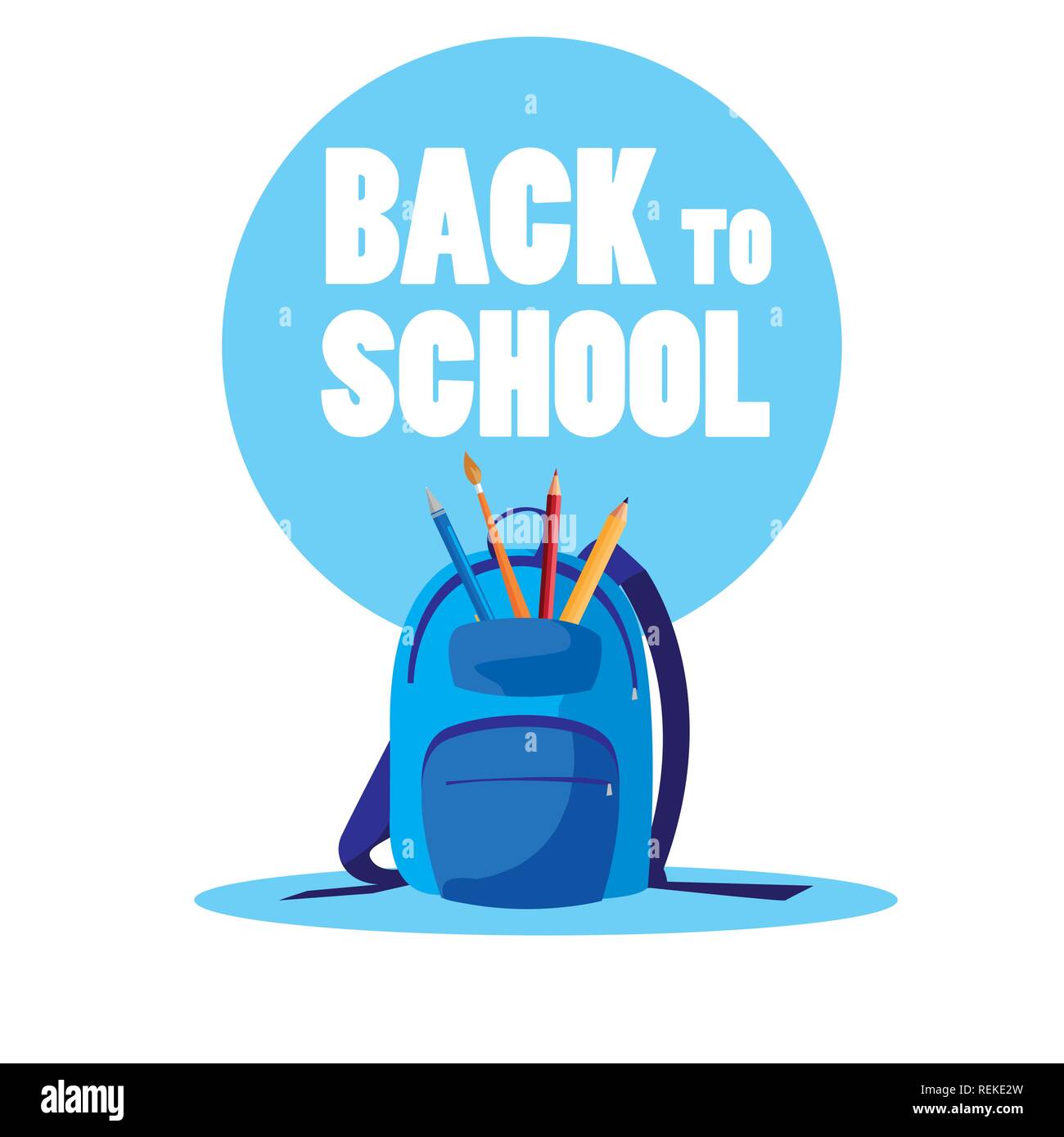back to school bag with supplies vector illustration design Stock ...