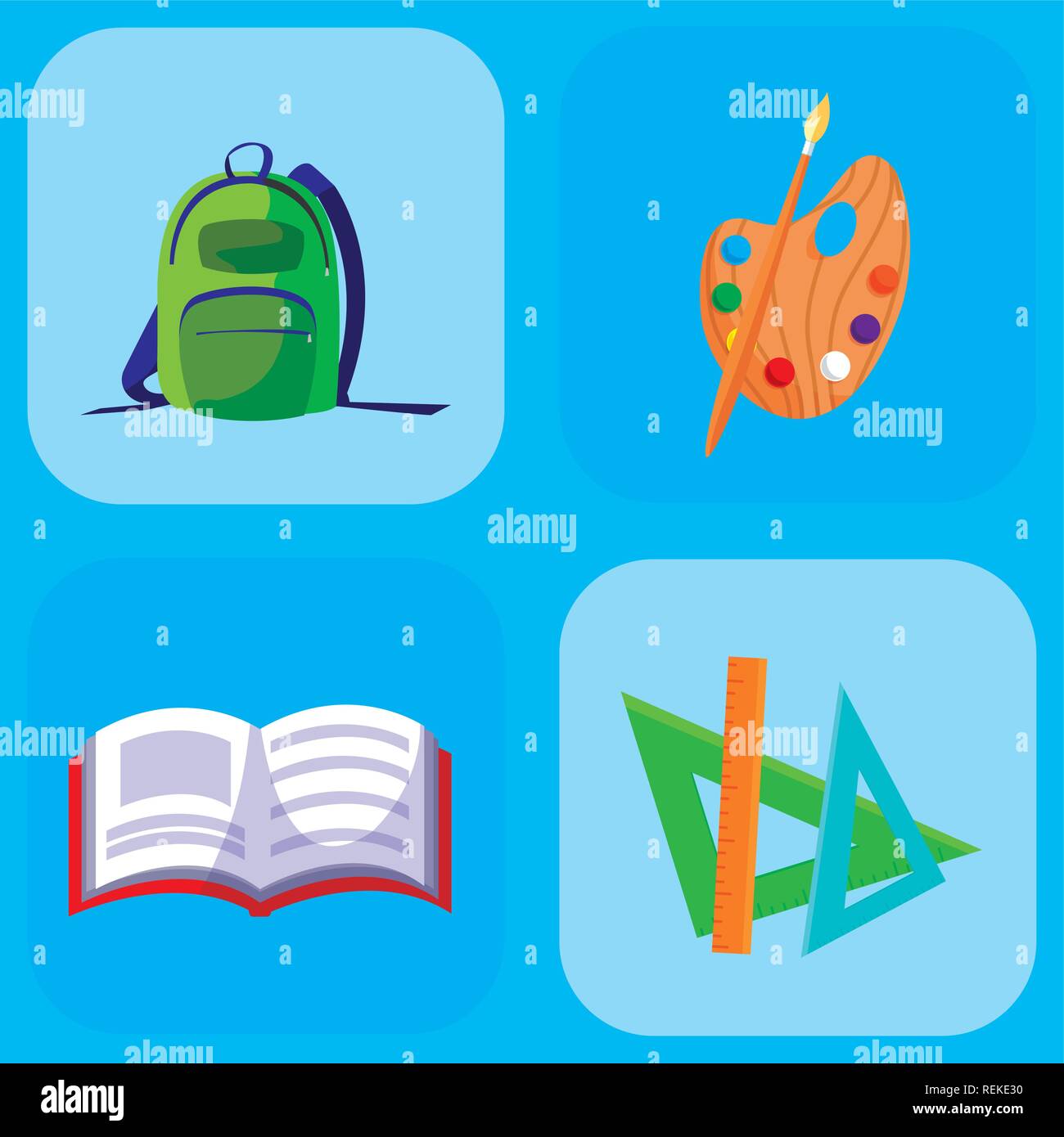 back to school set items vector illustration design Stock Vector Image ...