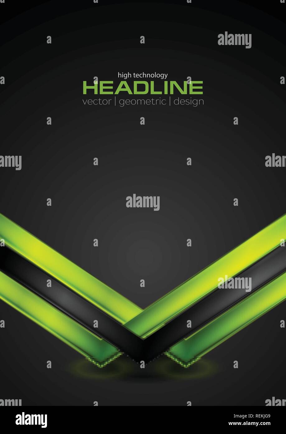 Vibrant green glossy arrows vector background Stock Vector