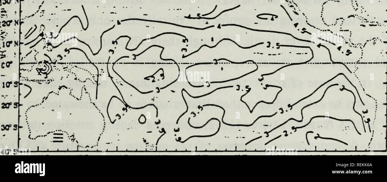 . The climatological seasonal response of the ocean mixed layer in the equatorial and tropical Pacific Ocean. Oceanography. U5NC TERM ANNUAL VEJJi LOC 10 or THE .NtWBER OF OaSERVATIONS ». &quot;JV 1 I ' ' ' I I I I I I. IZSTE MOTE iwrc JBCW IflCTW MOTW IZCTW lOO&quot;! ecT 3QrN 20rN 0* icra 20*3 30*3 40*3 LOMC TTUi ANNUAL UCA.&lt;( NUMBER OP MONTHS irTH 10 OR MORE 0BSERVAT10H3. Please note that these images are extracted from scanned page images that may have been digitally enhanced for readability - coloration and appearance of these illustrations may not perfectly resemble the original work. Stock Photo