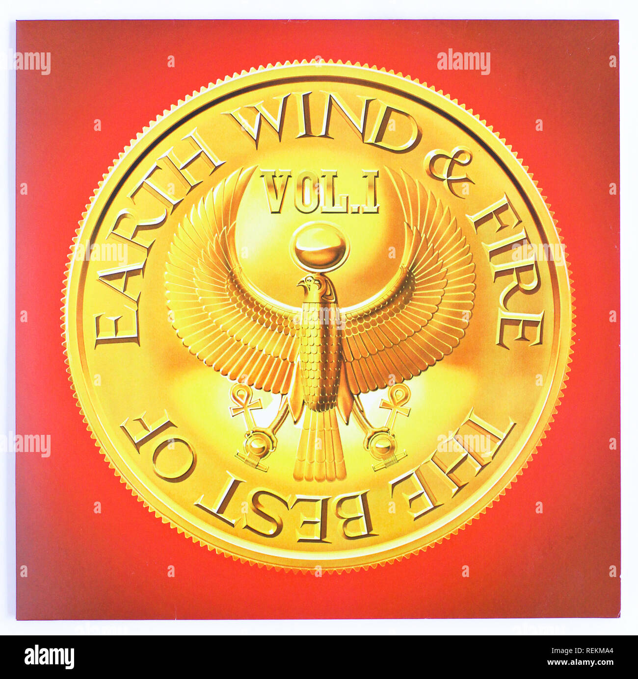 The cover of The Best of Earth, Wind & Fire Vol 1 by Earth, Wind & Fire. 1978 album on Columbia Records - Editorial use only Stock Photo