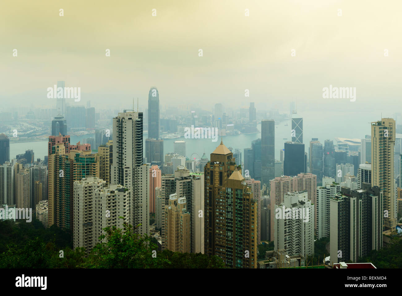 Hong Kong skyline view from the Victoria peak Stock Photo - Alamy