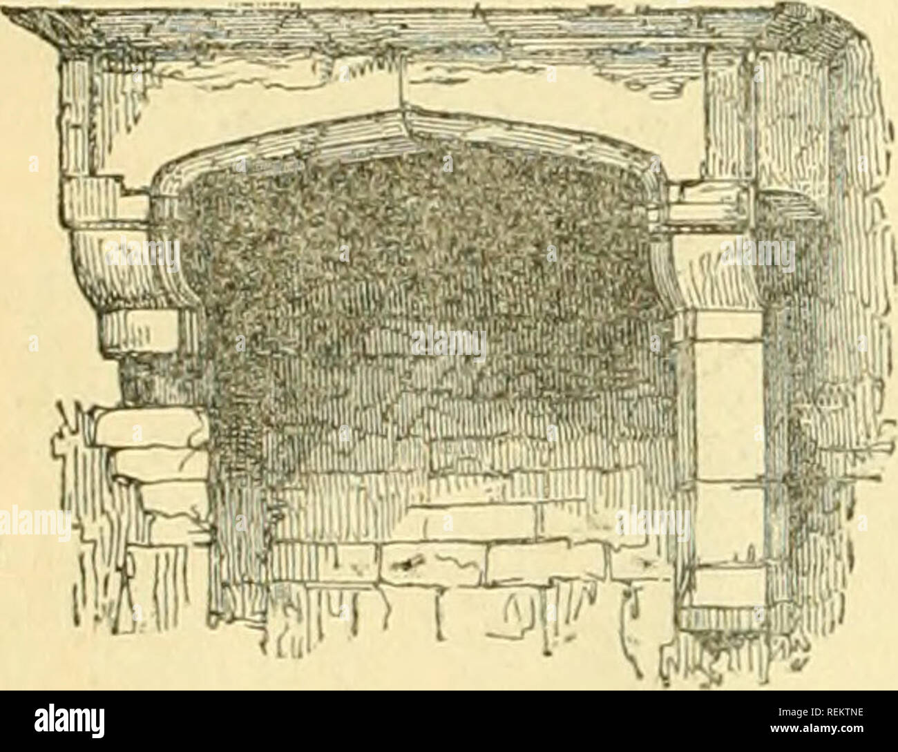 . The Civil engineer and architect's journal, scientific and railway gazette. Architecture; Civil engineering; Science. 148 THE CIVIL ENGINEER AND ARCHITECT'S JOURNAL. [Mat, patterns kept ready-made in cement for forwarding to all places for indiscriminate useâalike on the roofs of the low gate-lodgo and that of the lofty mansion. &quot; The chimney-pieces which were constructed in the ancient build- ings are not less interesting examples of simple construction and bold design. Fig. 15 is one from a kitchen at Kilmallock Abbey, and selected as au example of bold and simple arrangement of commo Stock Photo