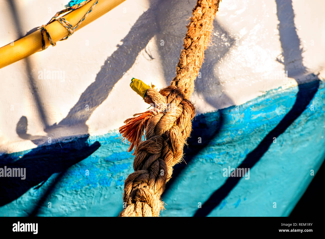 mooring line of a trawler with cracks Stock Photo - Alamy