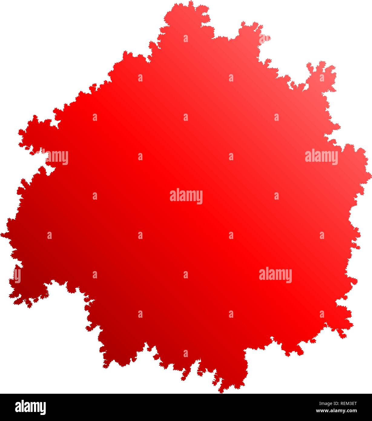 Tree top silhouette isolated - red gradient detailed - vector illustration Stock Vector