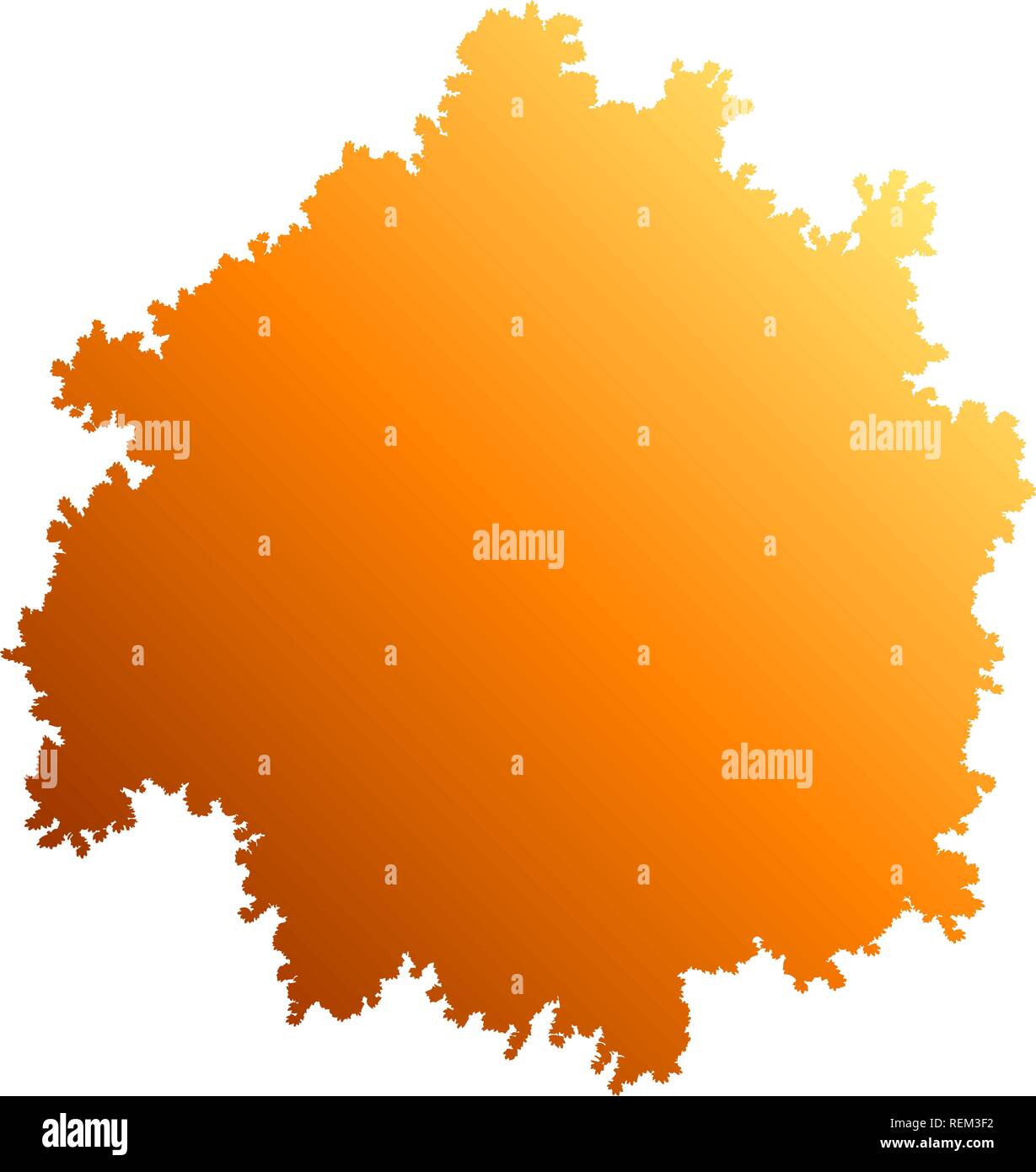 Tree top silhouette isolated - orange gradient detailed - vector illustration Stock Vector