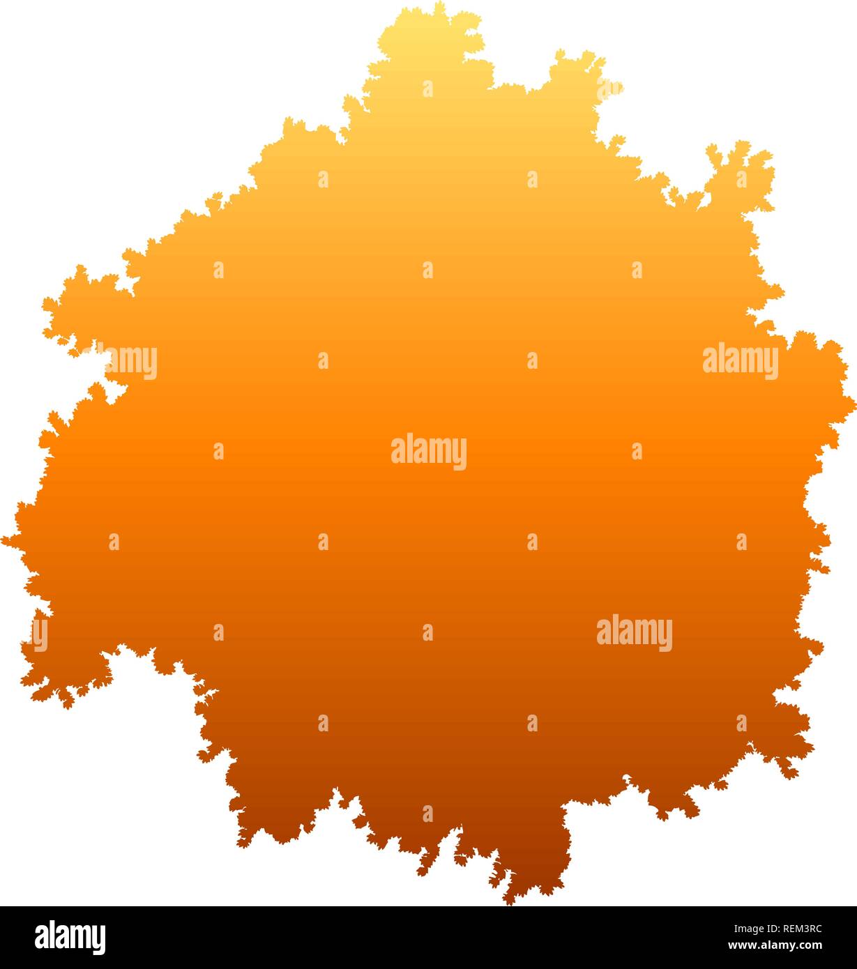 Tree top silhouette isolated - orange gradient detailed - vector illustration Stock Vector