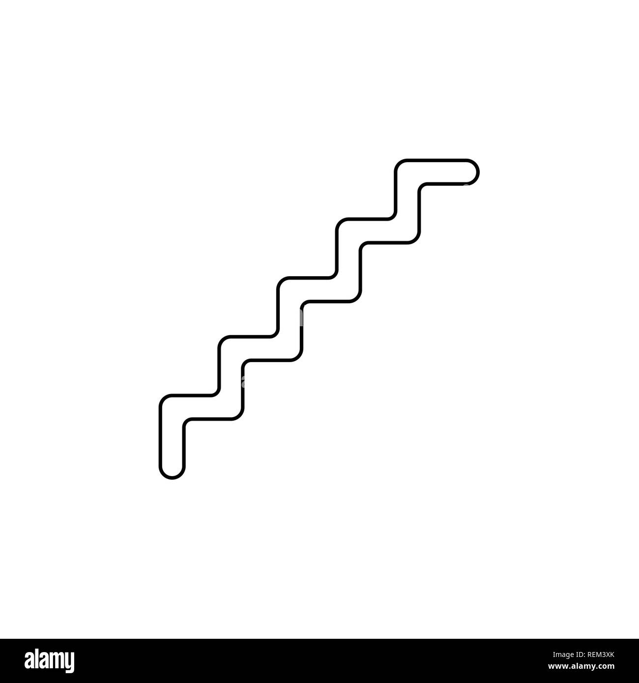 Flat design style vector illustration of line stairs symbol icon on ...