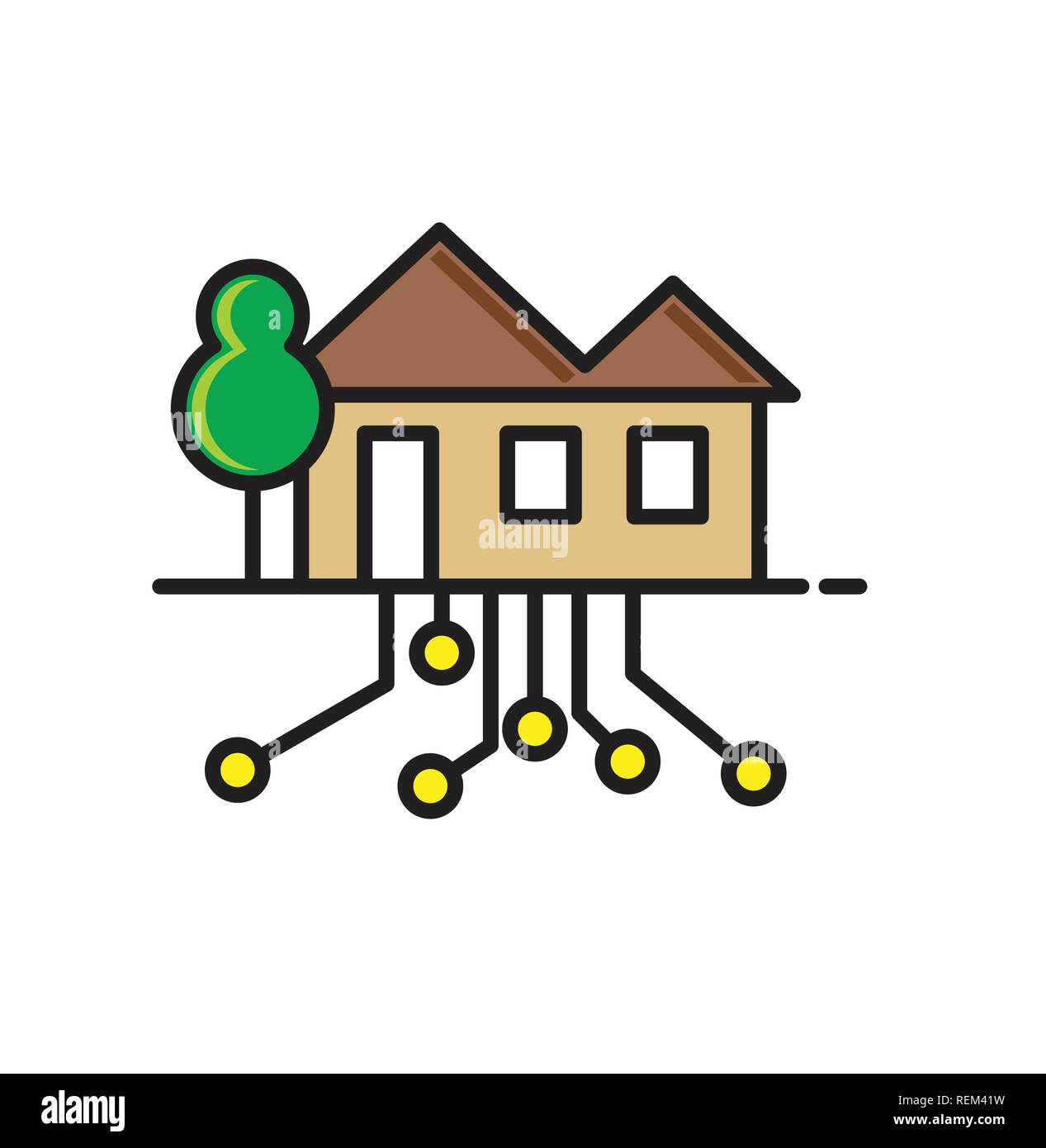 Smart home icon on white background for graphic and web design, Modern ...