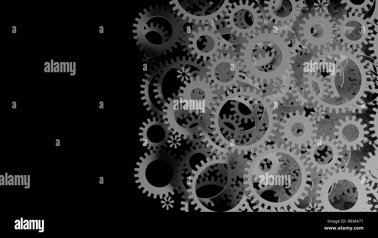 Abstract Background Consisting of White Gears on Dark Stock Photo - Alamy