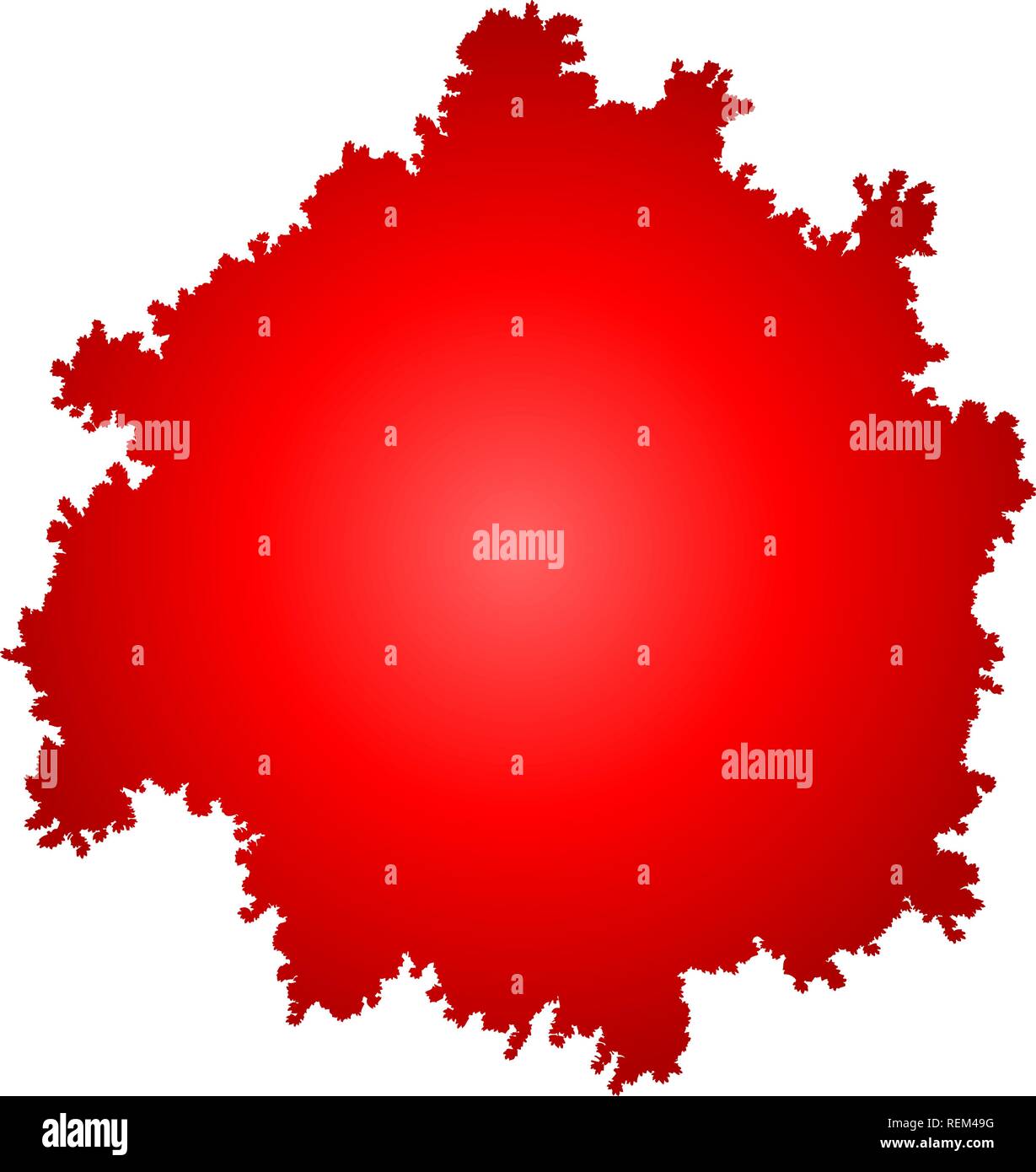 Tree top silhouette isolated - red gradient detailed - vector illustration Stock Vector