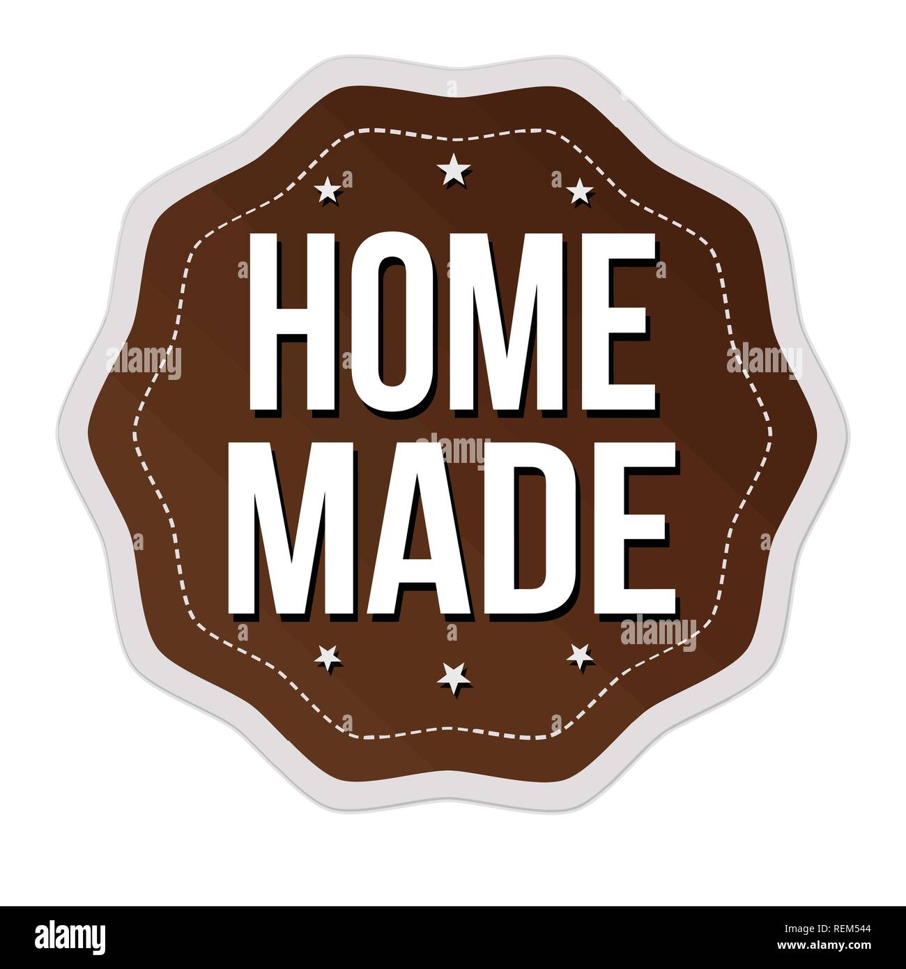 Home made label or sticker on white background, vector illustration