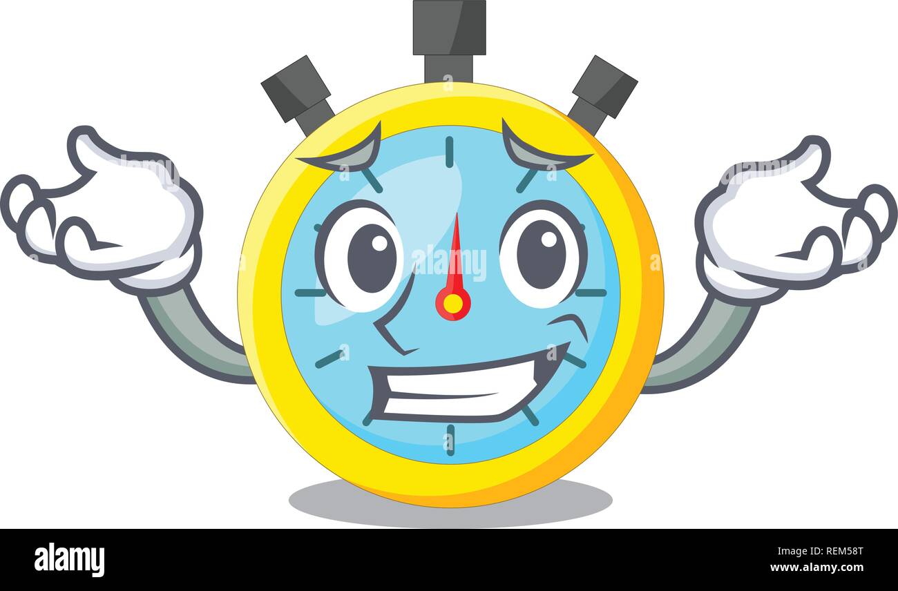 Stop Watch Humor Grinning isolated stopwatch with in the character Stock Vector Image ...