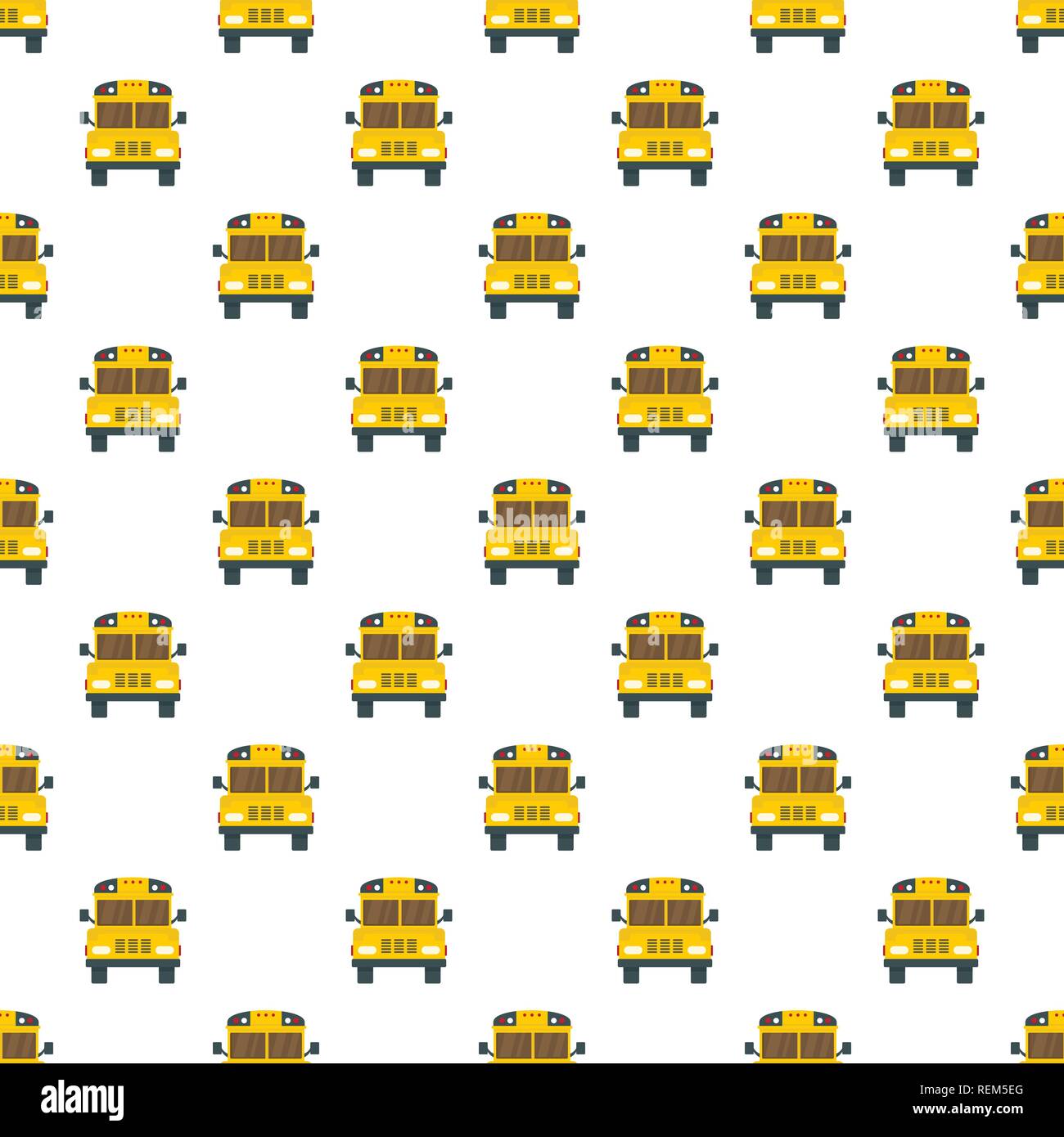 Front of old school bus icon. Flat illustration of front of old school ...