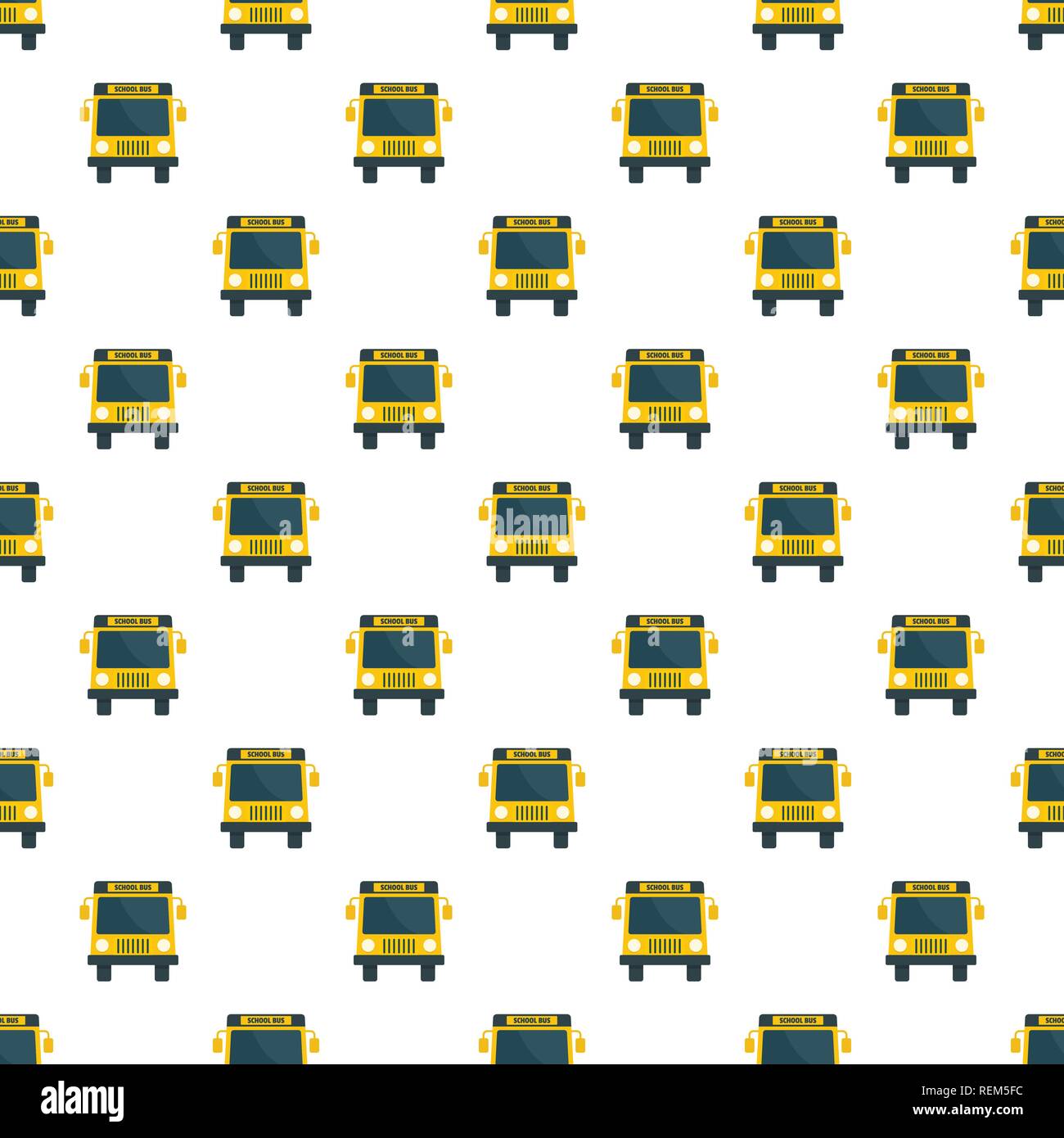 Yellow school mini bus icon. Flat illustration of yellow school mini bus vector icon for web design Stock Vector