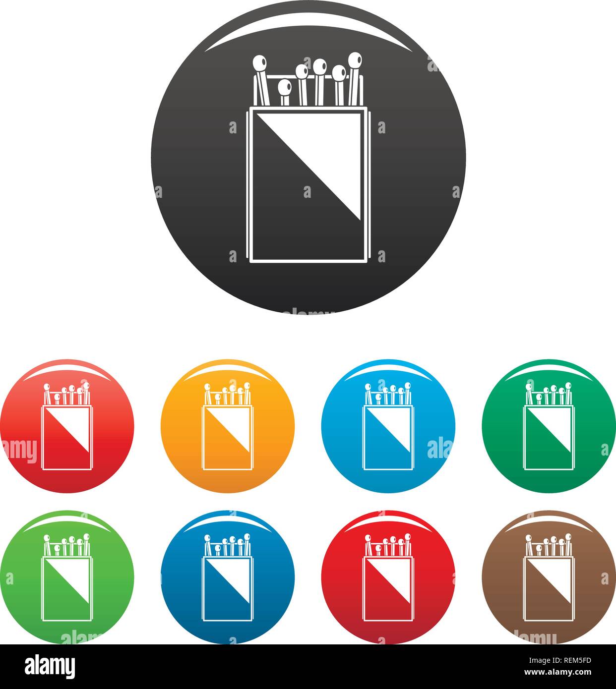 Matchbox icons set 9 color vector isolated on white for any design ...