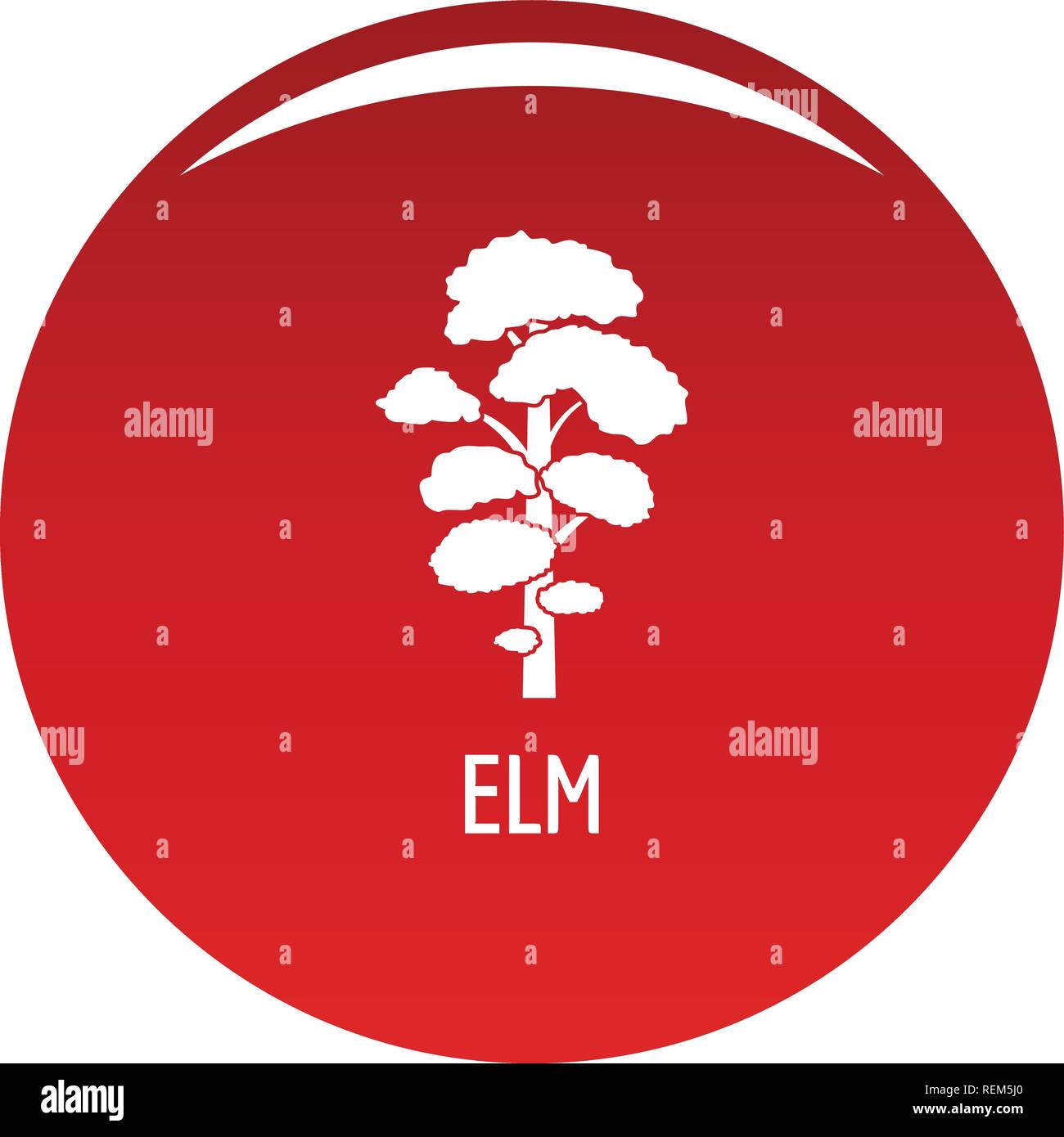 Elm tree icon. Simple illustration of elm tree vector icon for any design red Stock Vector