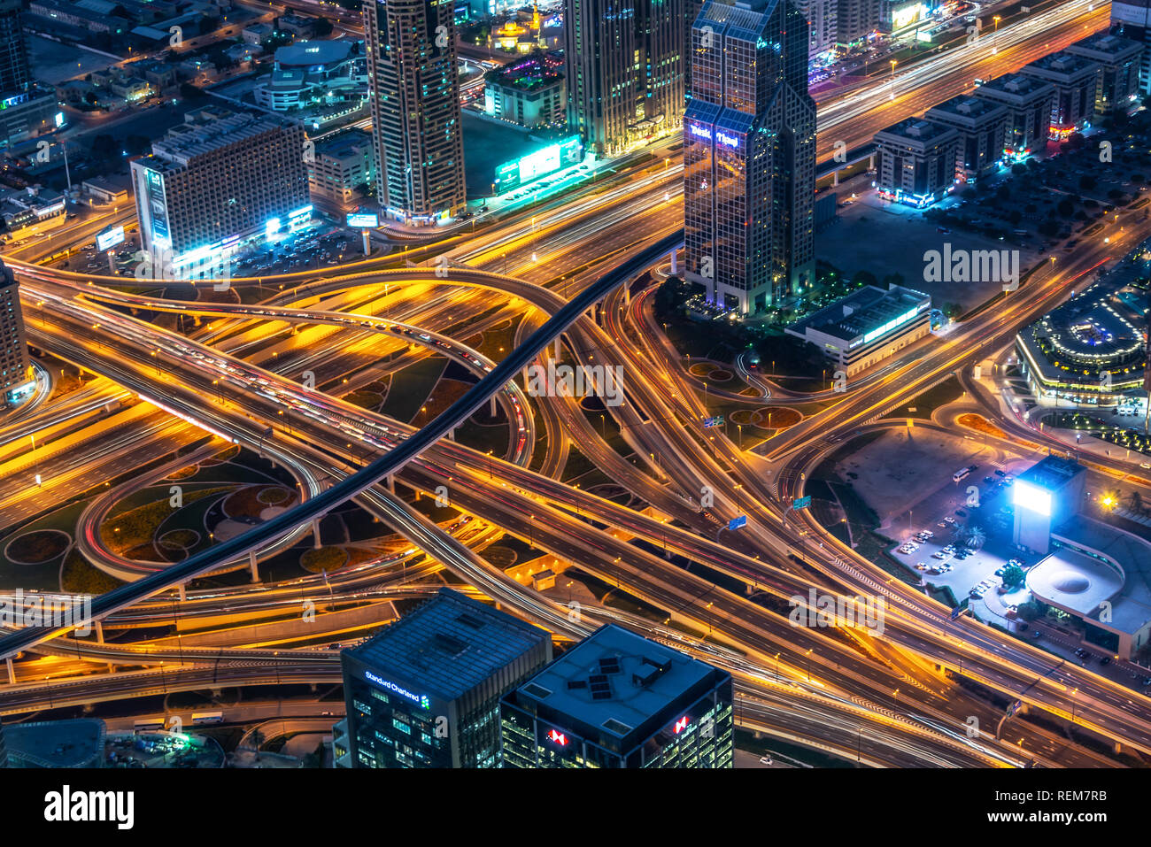 Dubai highway night hires stock photography and images Alamy
