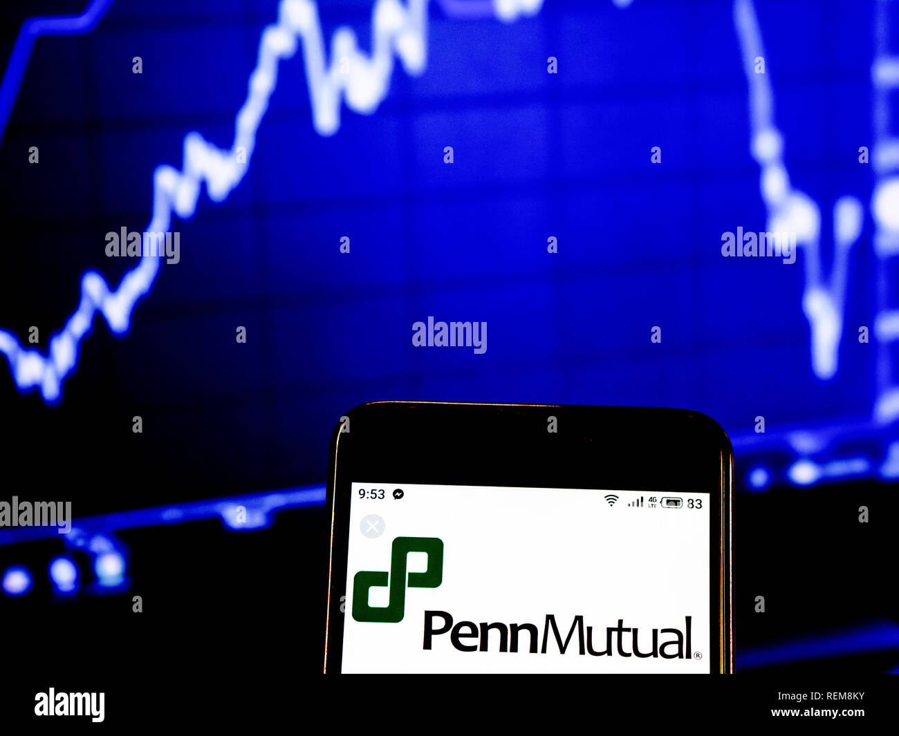 Penn Mutual Life insurance company logo seen displayed on a smart phone ...