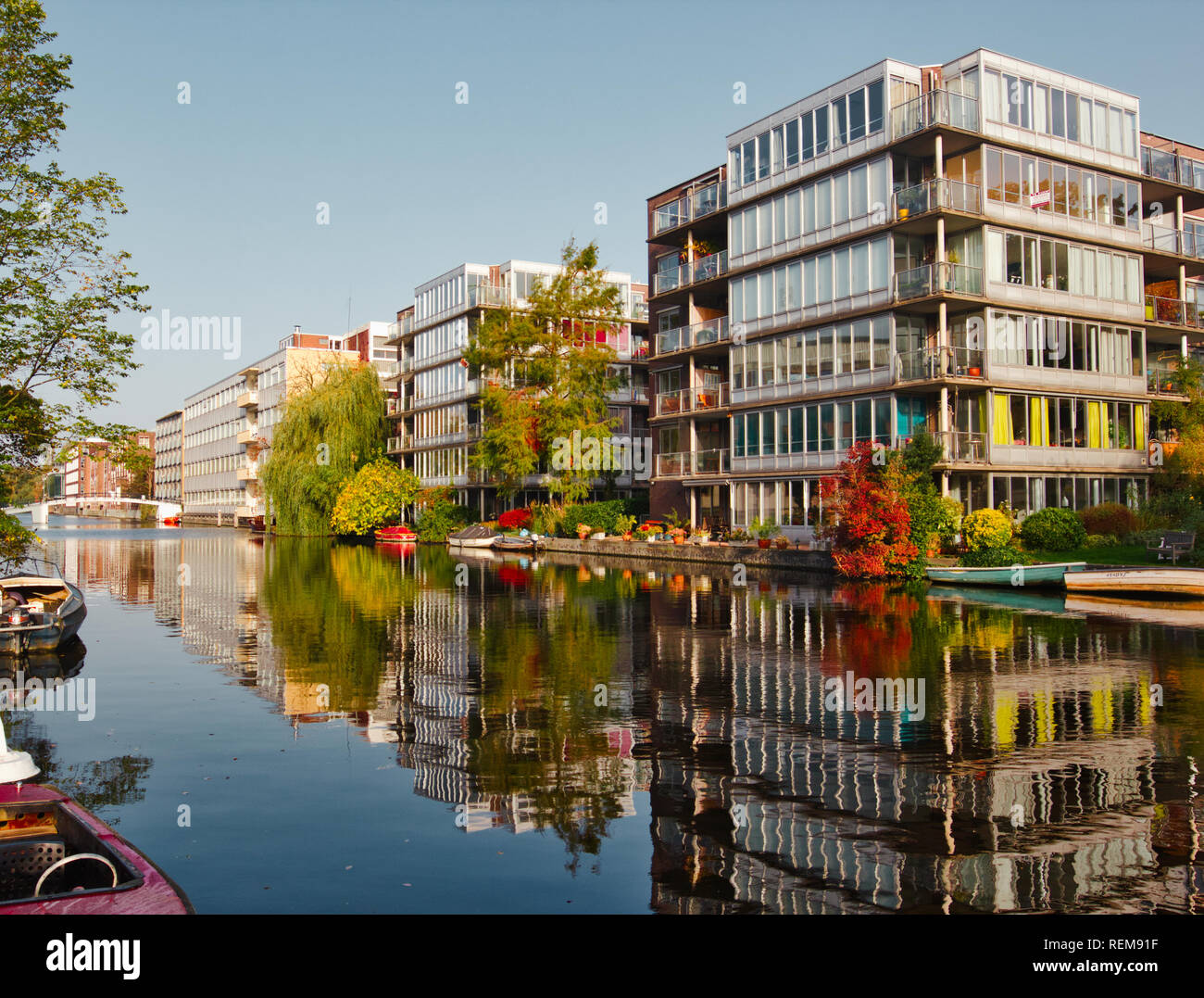 Luxury residential canalside apartments, Amsterdam, Netherlands, Europe Stock Photo Alamy