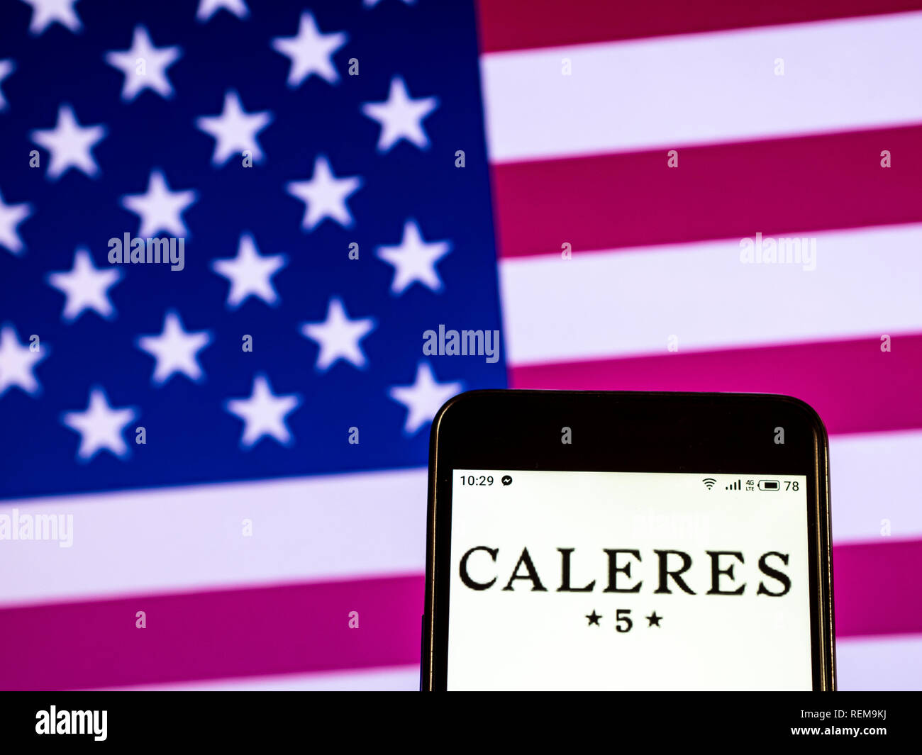 Caleres Footwear company logo seen displayed on a smart phone Stock ...
