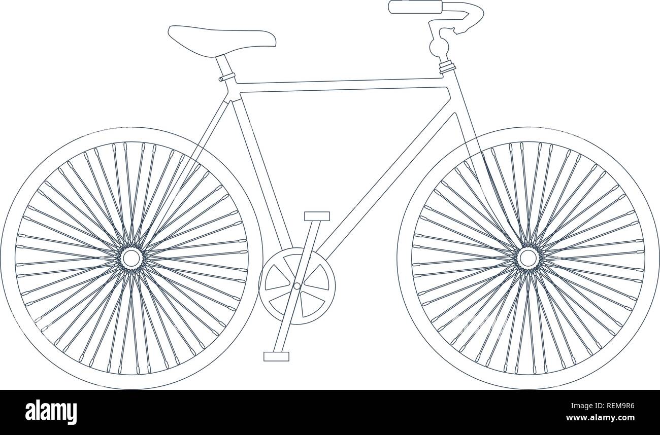 Vector symbol of bike silhouette with outline or line icon Stock Vector ...