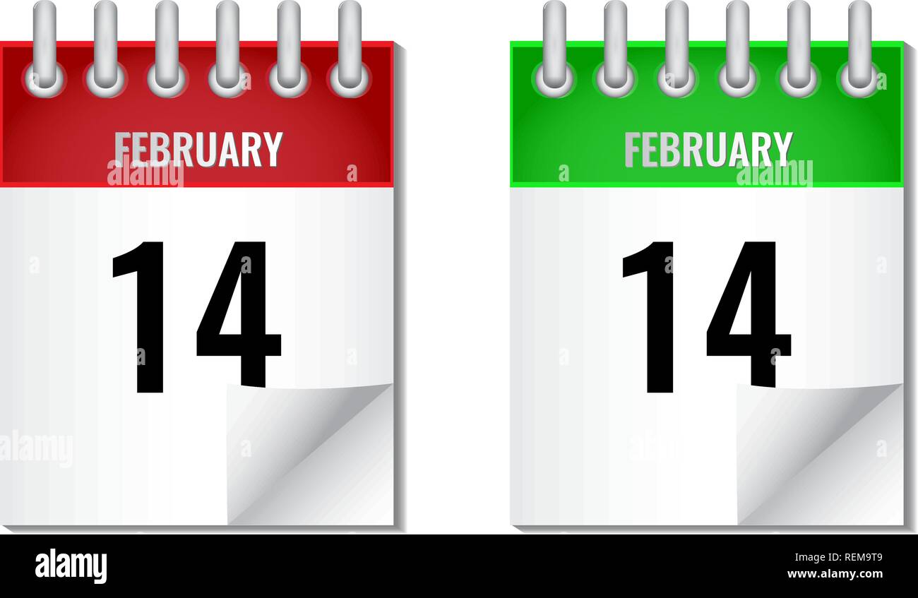 Vector icon calendar with spiral in different colors Stock Vector
