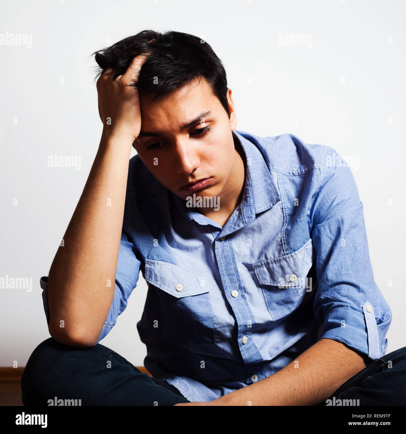 Portrait of a depressed man Stock Photo