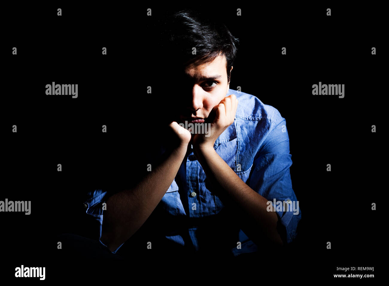 Portrait of a depressed man Stock Photo