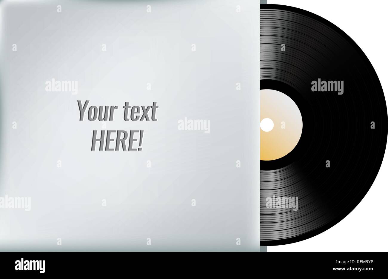 Vinyl record in blank cover envelope. Vector illustration Stock Vector