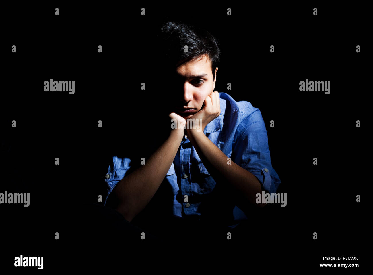 Portrait of a depressed man Stock Photo