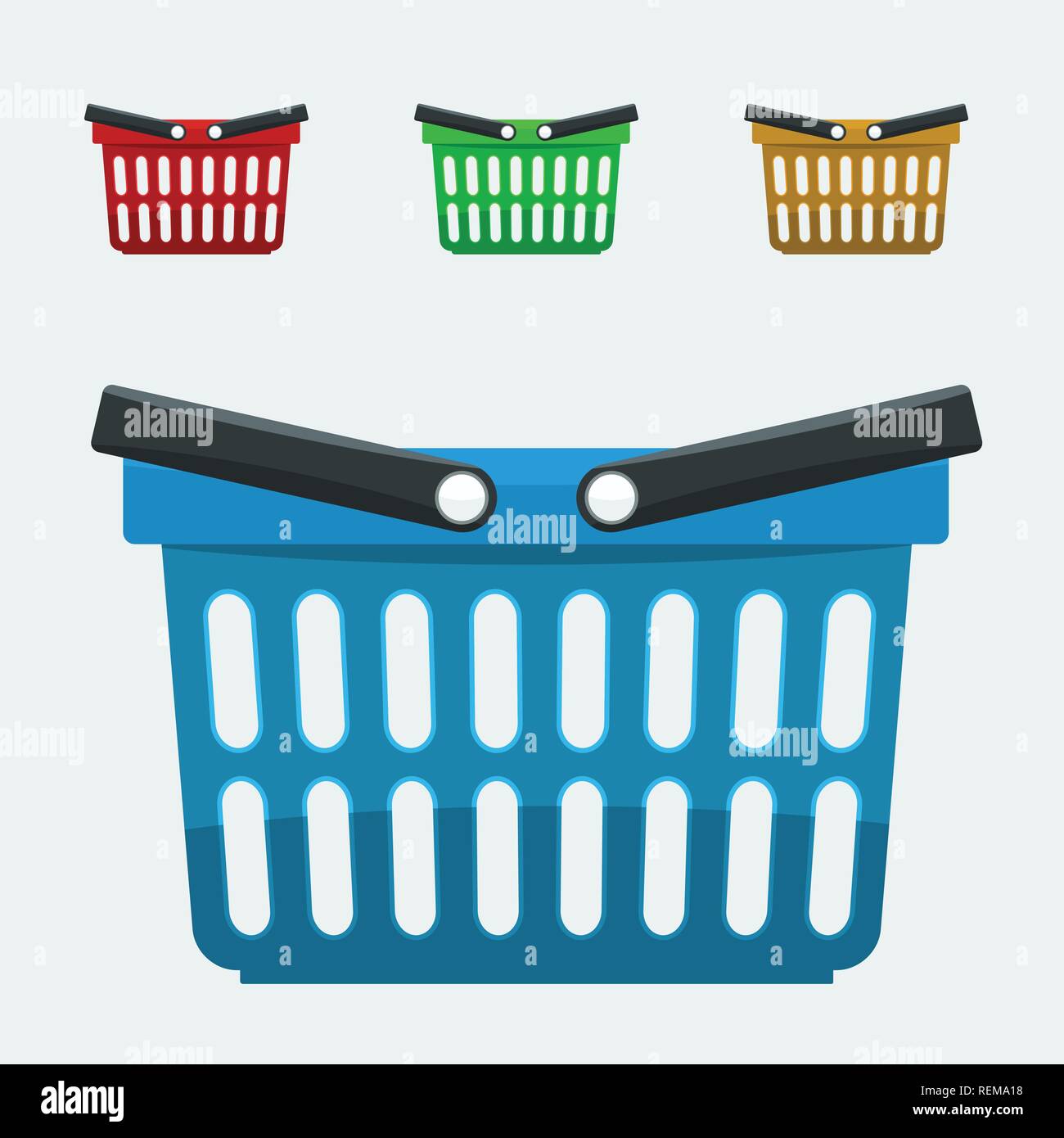 Set of Shopping basket icons set. Vector flat color illustration Stock ...