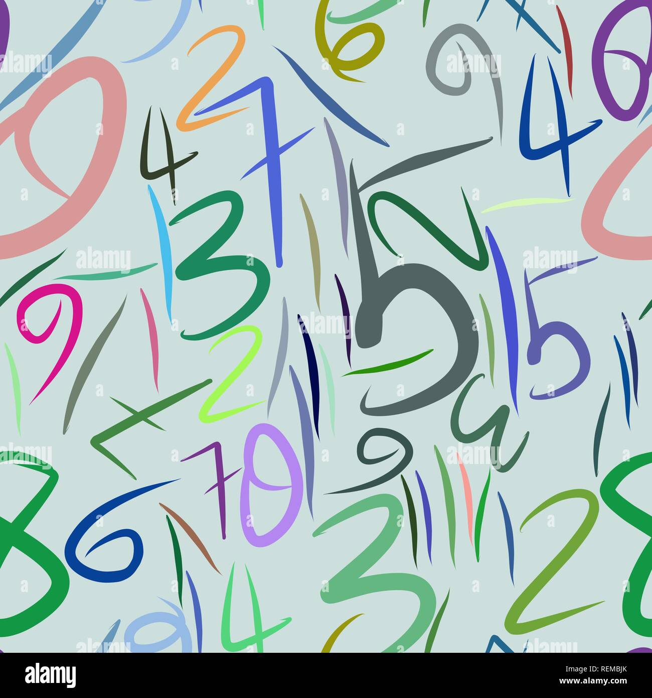 Seamless background abstract numbers, hand drawn for design, graphic ...