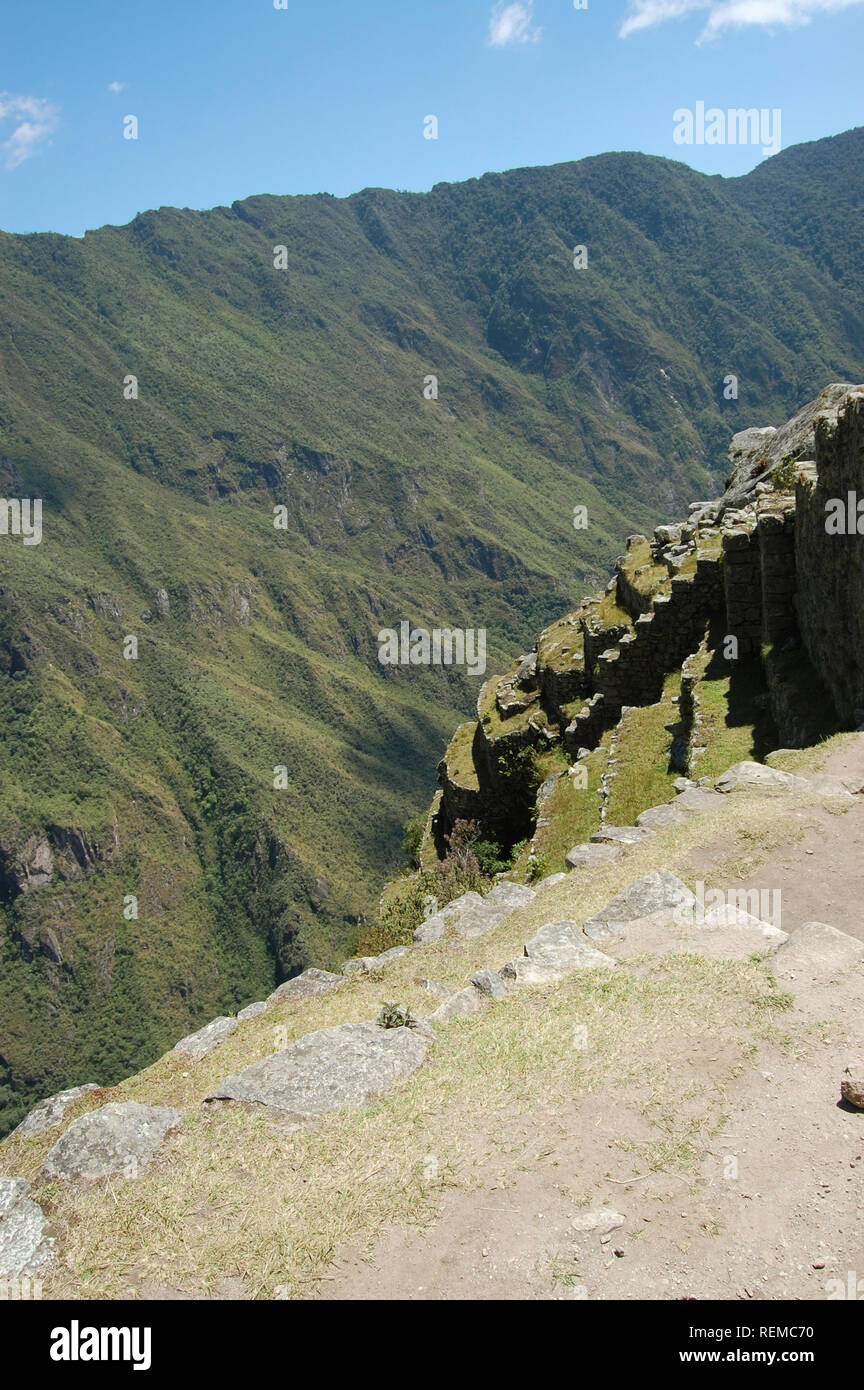 Andean Mountais with ruins in Machu Picchu, Peru Stock Photo