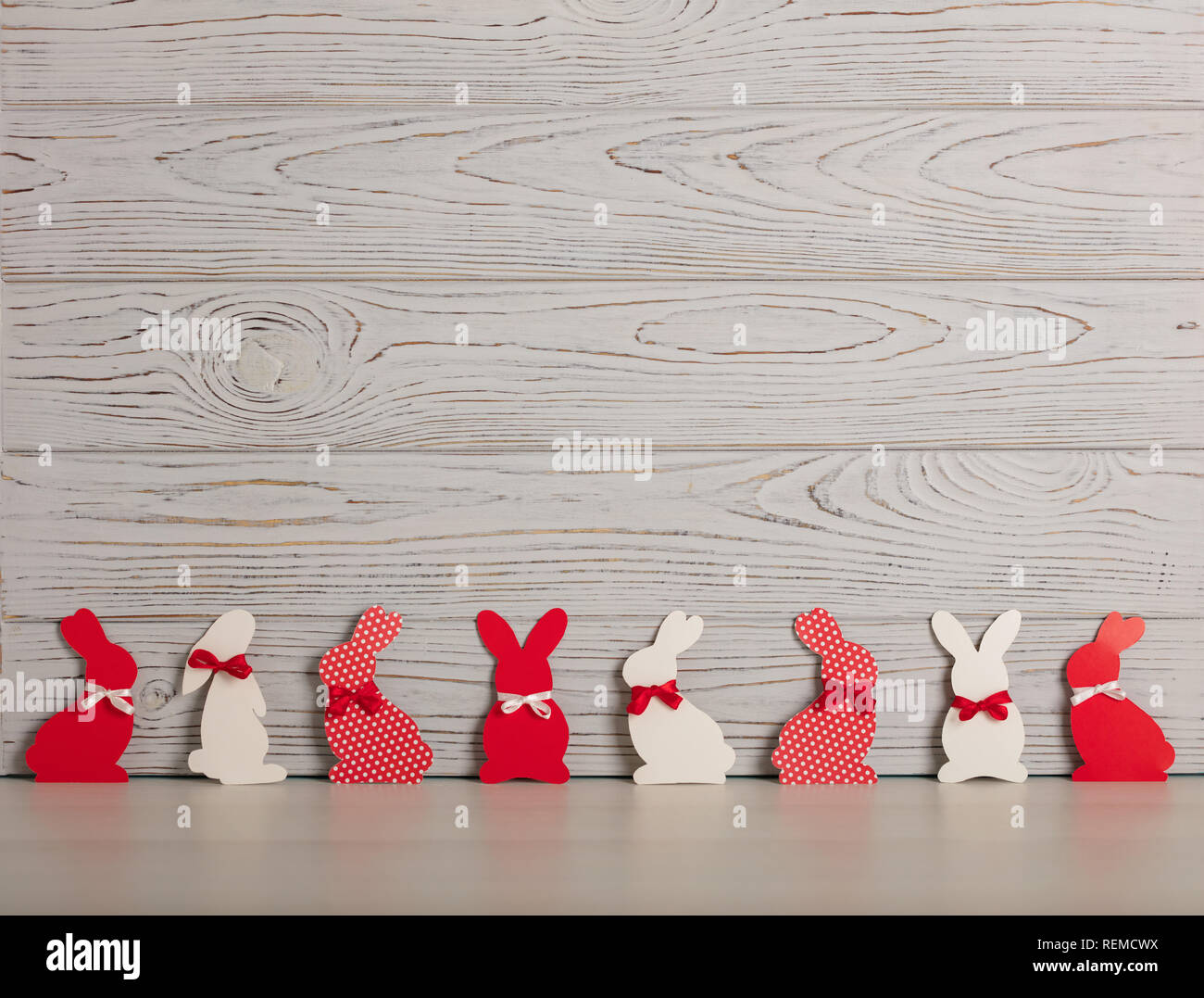 Happy Easter Easter Decoration Easter Bunnies With Ribbons