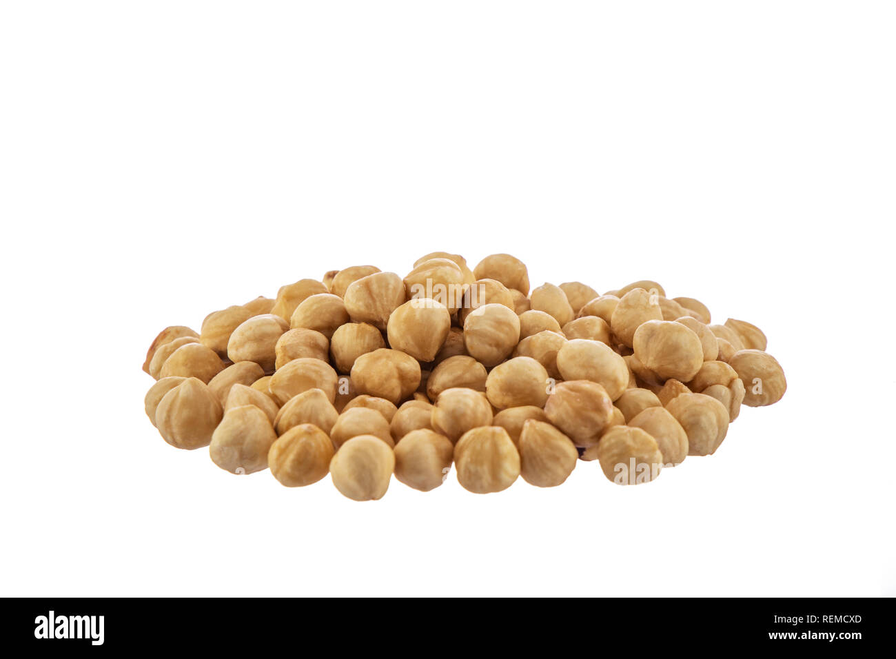hazelnuts isolated on white background. Stock Photo