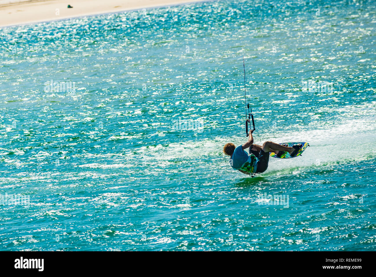 Kitesurfing in Noosa, Sunshine Coast, Queensland, Australia Stock Photo